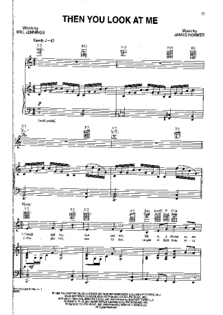 Céline Dion  score for Piano