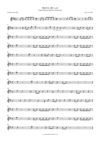 Celly Campello Banho De Lua score for Alto Saxophone