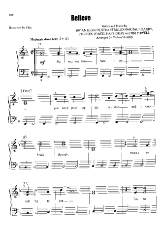 Cher  score for Piano