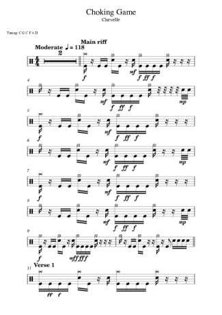 Chevelle Choking Game score for Drums