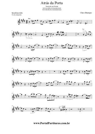 Chico Buarque  score for Alto Saxophone