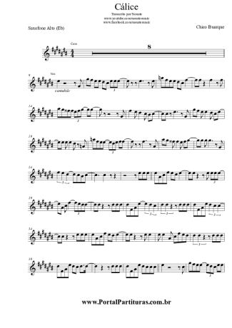 Chico Buarque Cálice score for Alto Saxophone