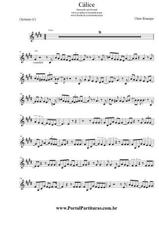 Chico Buarque Cálice score for Clarinet (C)