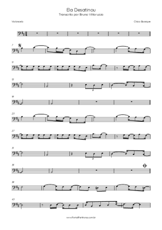 Chico Buarque Ela Desatinou score for Cello