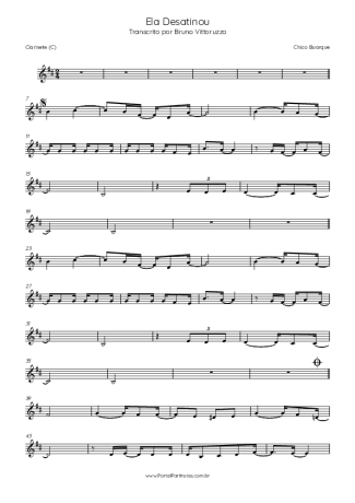 Chico Buarque  score for Clarinet (C)