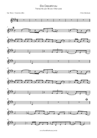 Chico Buarque  score for Tenor Saxophone Soprano (Bb)