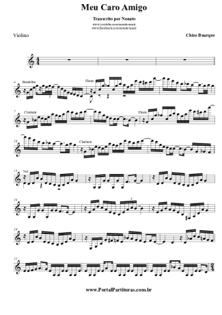 Chico Buarque Meu Caro Amigo score for Violin