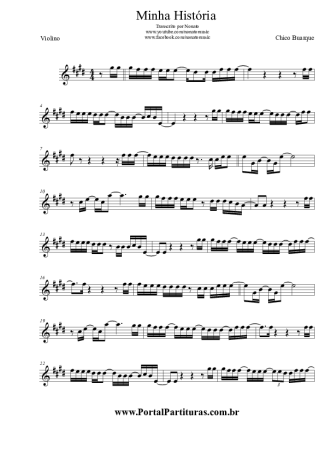 Chico Buarque Minha História score for Violin