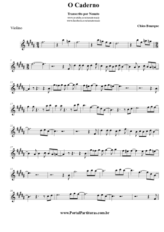 Chico Buarque O Caderno score for Violin