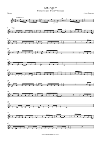 Chico Buarque Tatuagem score for Flute