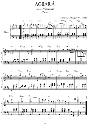 Chiquinha Gonzaga Aguará (Garça Vermelha) score for Piano