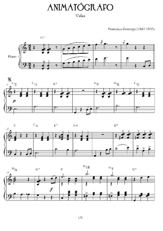 Chiquinha Gonzaga Animatógrafo score for Piano