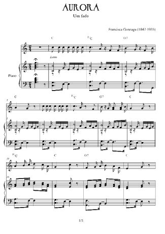 Chiquinha Gonzaga Aurora score for Piano