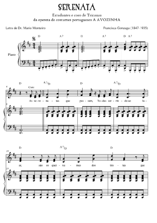 Chiquinha Gonzaga Serenata (A Vovozinha) score for Keyboard