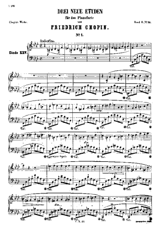 Chopin 3 Nouvelles Études B.130 score for Piano