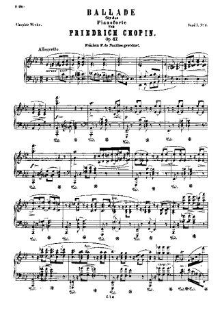 Chopin  score for Piano