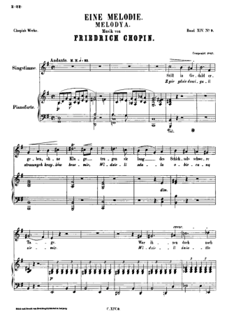 Chopin Eine Melodie score for Piano