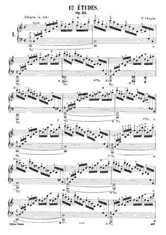 Chopin Étude 1 Op. 10 score for Piano