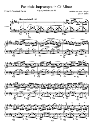 Chopin  score for Piano