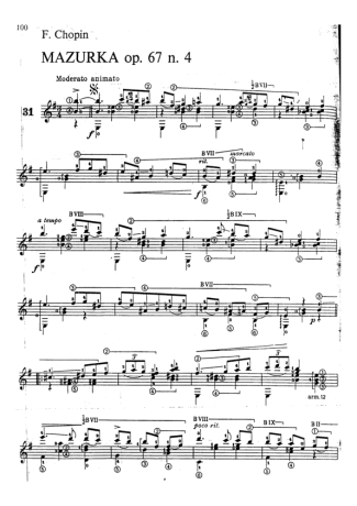 Chopin  score for Acoustic Guitar