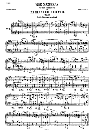 Chopin  score for Piano