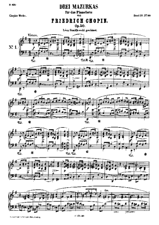 Chopin  score for Piano