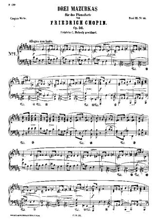 Chopin  score for Piano