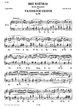 Chopin  score for Piano