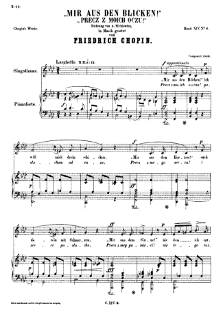 Chopin  score for Piano