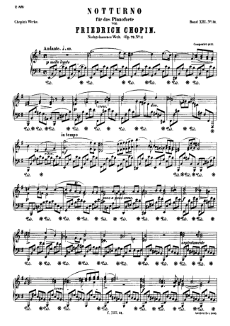 Chopin Nocturne In E Minor Op.72 No.1 score for Piano