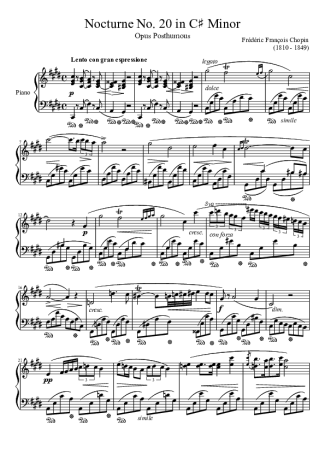 Chopin  score for Piano