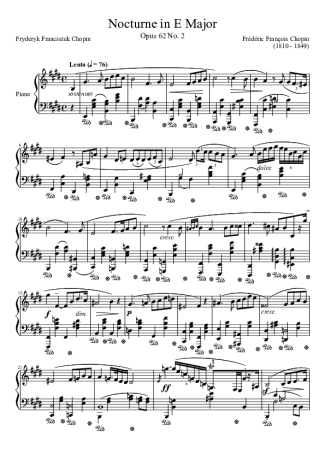 Chopin  score for Piano