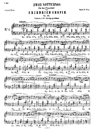 Chopin Nocturnes Op.55 score for Piano