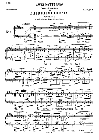 Chopin  score for Piano