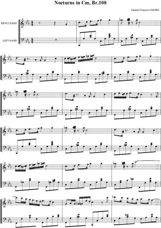 Chopin  score for Piano