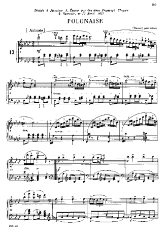 Chopin  score for Piano