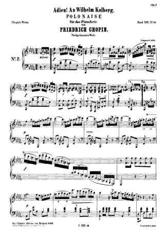 Chopin  score for Piano