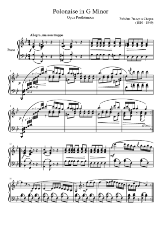 Chopin  score for Piano