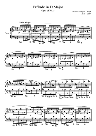 Chopin  score for Piano