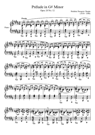 Chopin  score for Piano