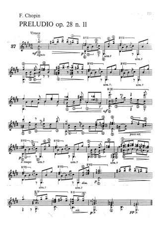 Chopin  score for Acoustic Guitar