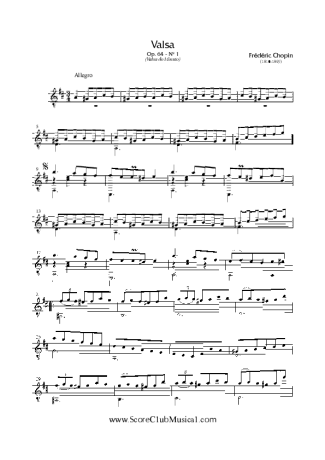 Chopin  score for Acoustic Guitar