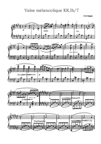 Chopin  score for Piano