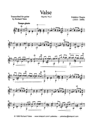 Chopin  score for Acoustic Guitar