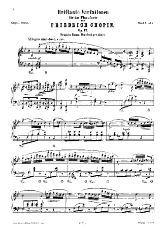 Chopin  score for Piano