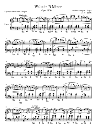 Chopin  score for Piano