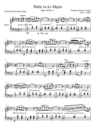 Chopin  score for Piano