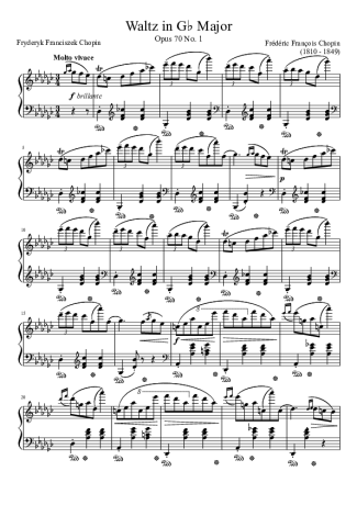 Chopin  score for Piano