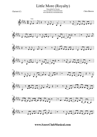 Chris Brown  score for Clarinet (C)