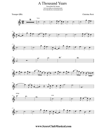 Christina Perri  score for Trumpet